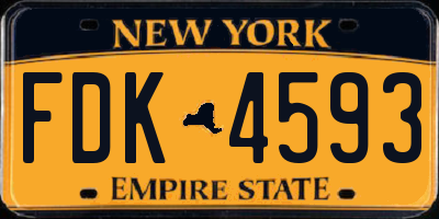 NY license plate FDK4593