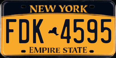 NY license plate FDK4595