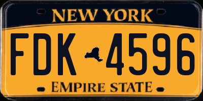 NY license plate FDK4596