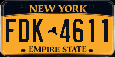 NY license plate FDK4611