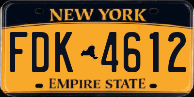 NY license plate FDK4612