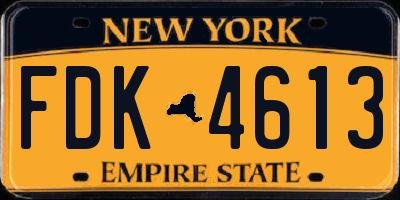 NY license plate FDK4613