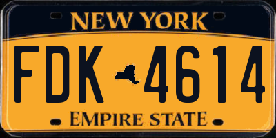 NY license plate FDK4614