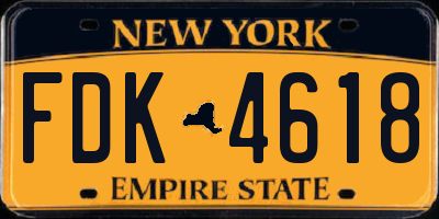 NY license plate FDK4618