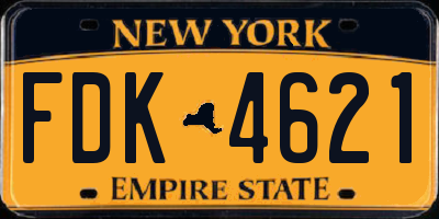 NY license plate FDK4621