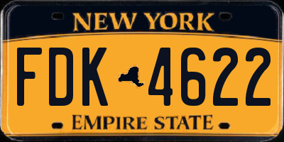 NY license plate FDK4622