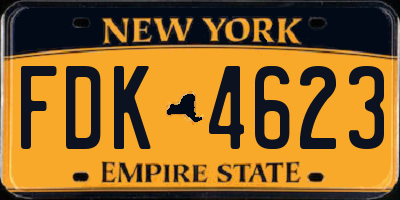 NY license plate FDK4623