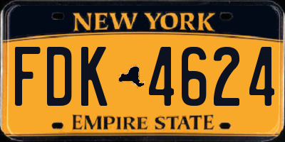 NY license plate FDK4624