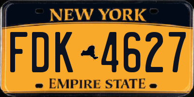NY license plate FDK4627
