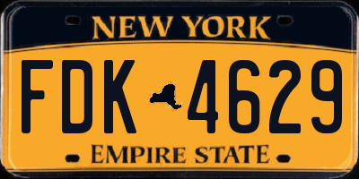 NY license plate FDK4629