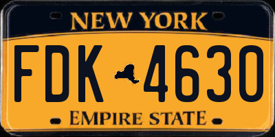 NY license plate FDK4630