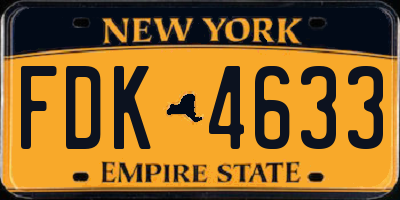 NY license plate FDK4633