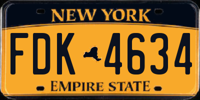 NY license plate FDK4634