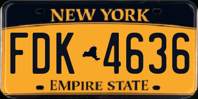 NY license plate FDK4636