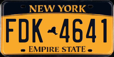 NY license plate FDK4641