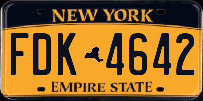 NY license plate FDK4642