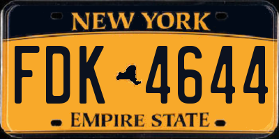 NY license plate FDK4644