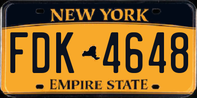 NY license plate FDK4648