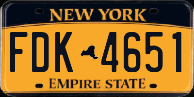 NY license plate FDK4651
