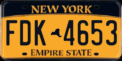 NY license plate FDK4653