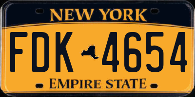 NY license plate FDK4654