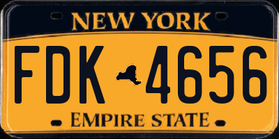 NY license plate FDK4656