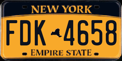 NY license plate FDK4658