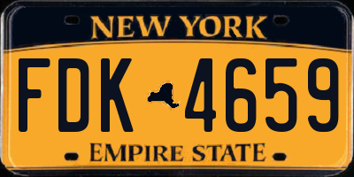 NY license plate FDK4659
