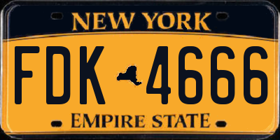 NY license plate FDK4666