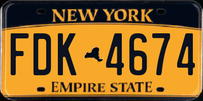 NY license plate FDK4674