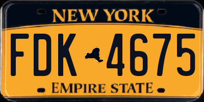 NY license plate FDK4675