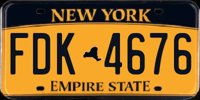NY license plate FDK4676