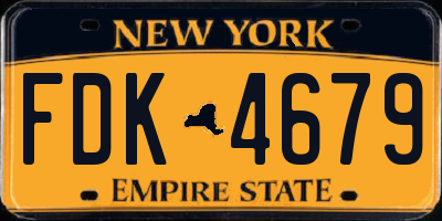 NY license plate FDK4679