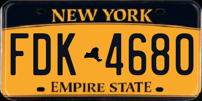 NY license plate FDK4680