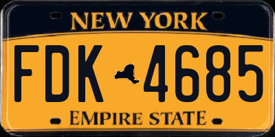 NY license plate FDK4685