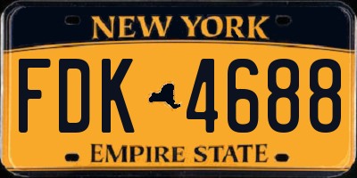 NY license plate FDK4688
