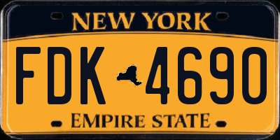 NY license plate FDK4690
