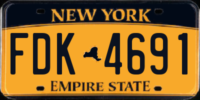NY license plate FDK4691