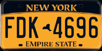 NY license plate FDK4696
