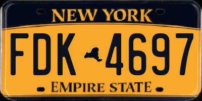NY license plate FDK4697
