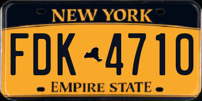 NY license plate FDK4710