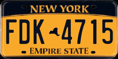 NY license plate FDK4715