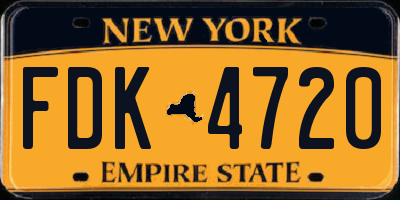 NY license plate FDK4720