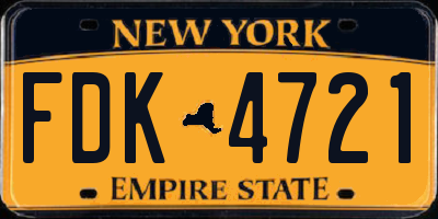 NY license plate FDK4721
