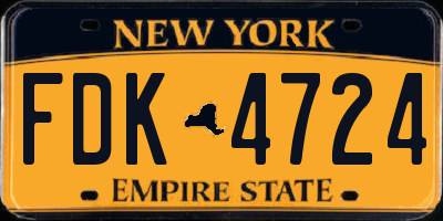 NY license plate FDK4724
