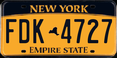 NY license plate FDK4727