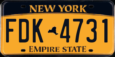 NY license plate FDK4731