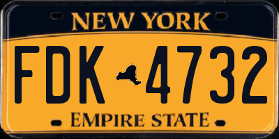 NY license plate FDK4732