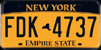 NY license plate FDK4737