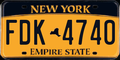NY license plate FDK4740